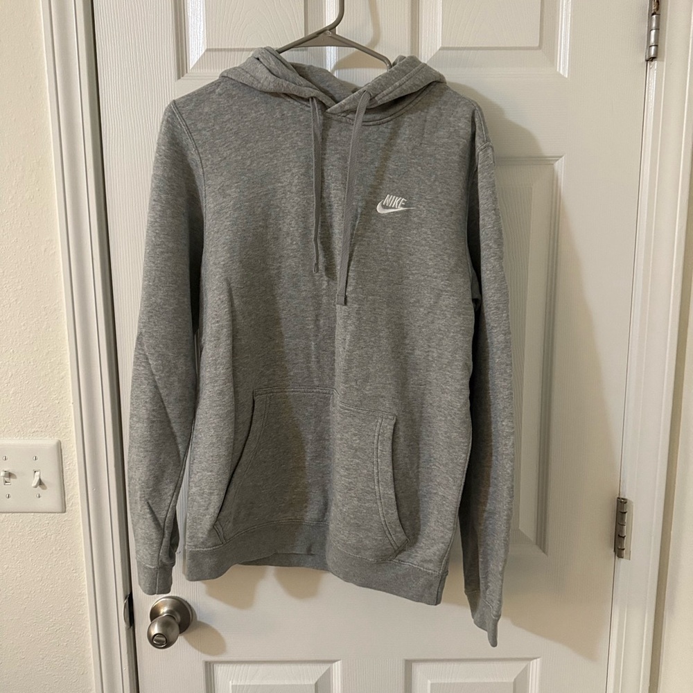 Men’s Nike Grey Hoodie with White Swoosh Tag